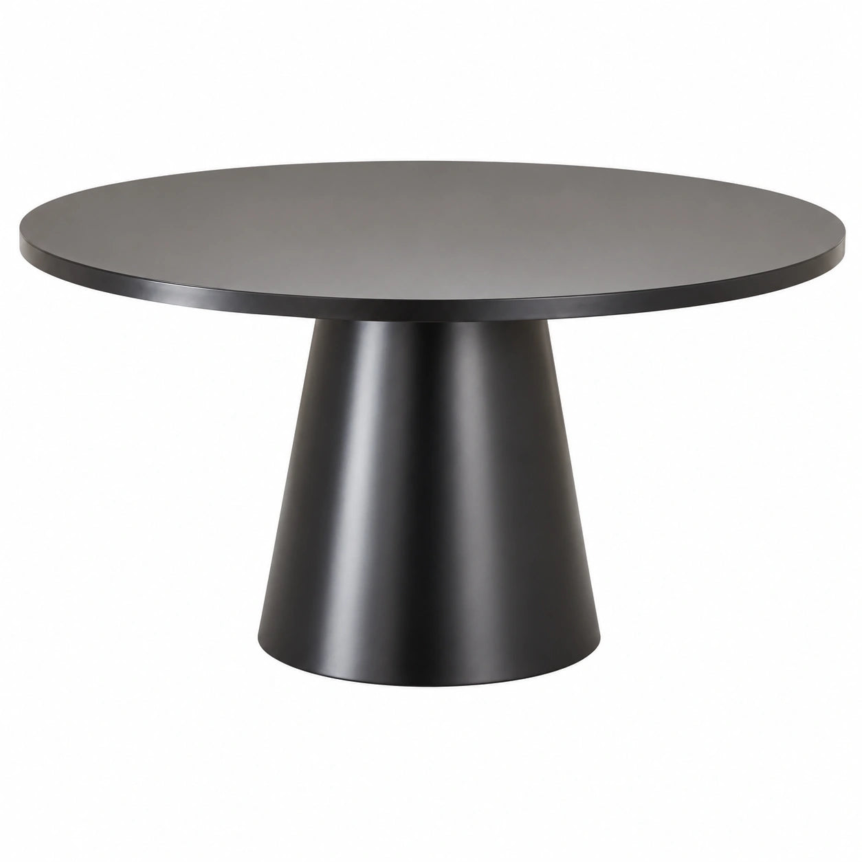 Esstisch – für 6 Personen, 150 cm, minimalistischer Stil, runde Form, Schwarz