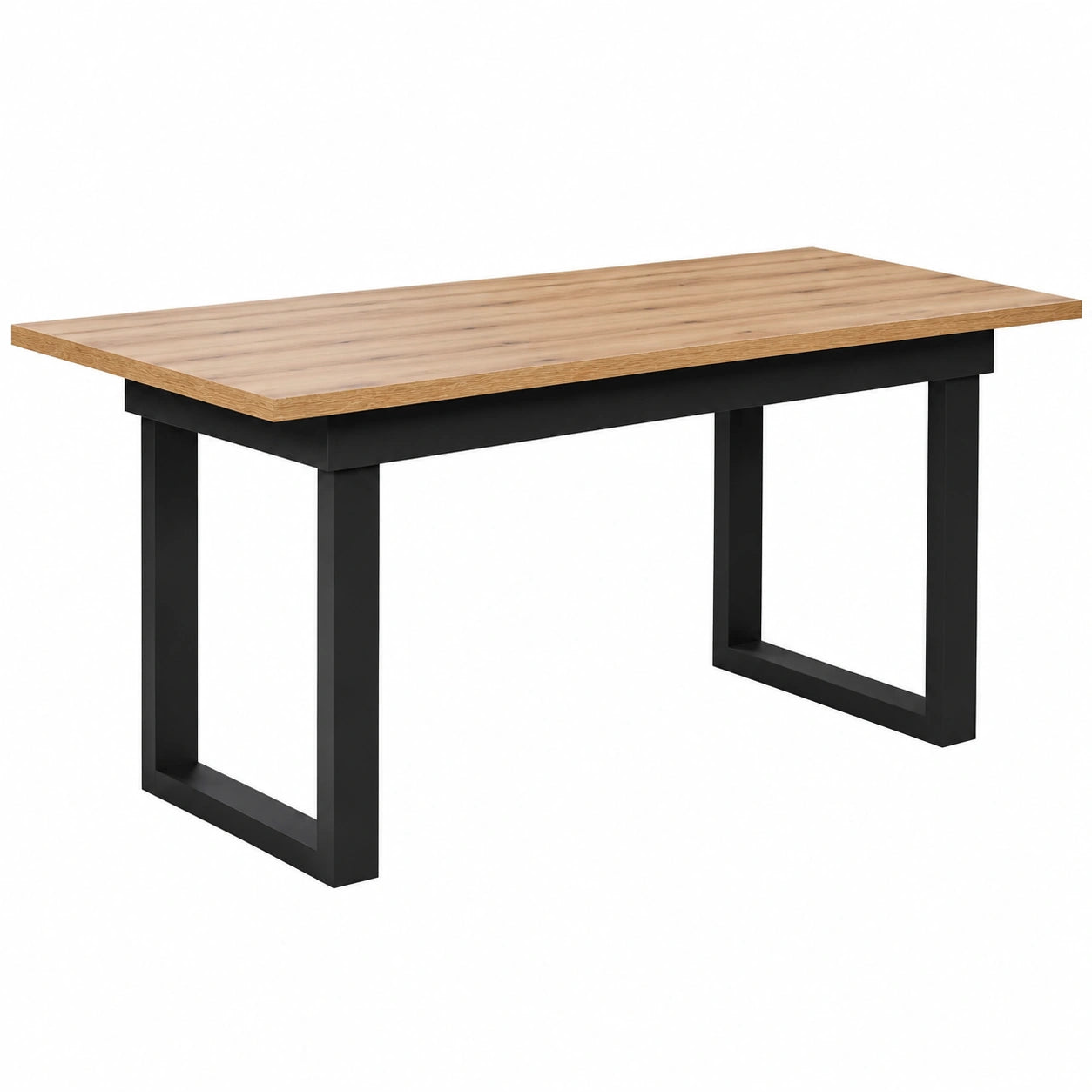 Esstisch – 200 × 76 × 80 cm, ausziehbar, aus Eichenholz, Schwarz