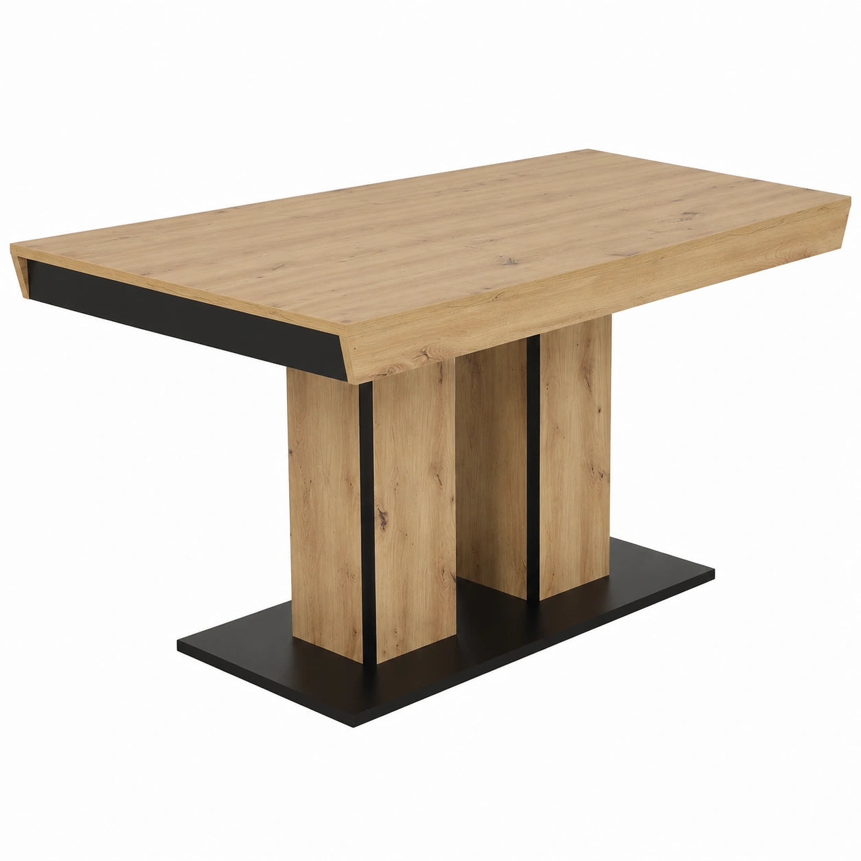 Esstisch – 220 × 90 × 76 cm, aus Holzwerkstoff und Eichenholz, Artisan-Eiche