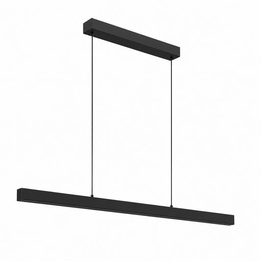 Esstisch – 180 cm, moderner Stil, mit LED-Beleuchtung, hängend, Schwarz, für Esszimmer, Küche und Wohnzimmer