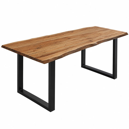 Esstisch – 180 × 90 cm, Schwarz und Naturfarben