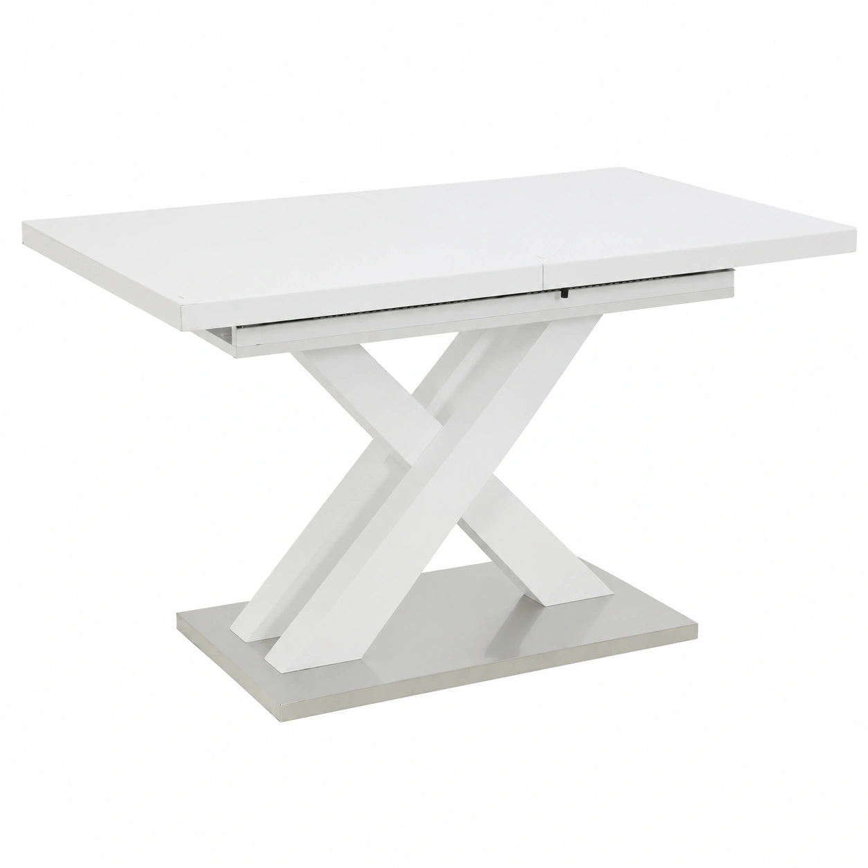 Tisch – 160 × 80 cm, ausziehbar, aus Holzwerkstoff und Edelstahl