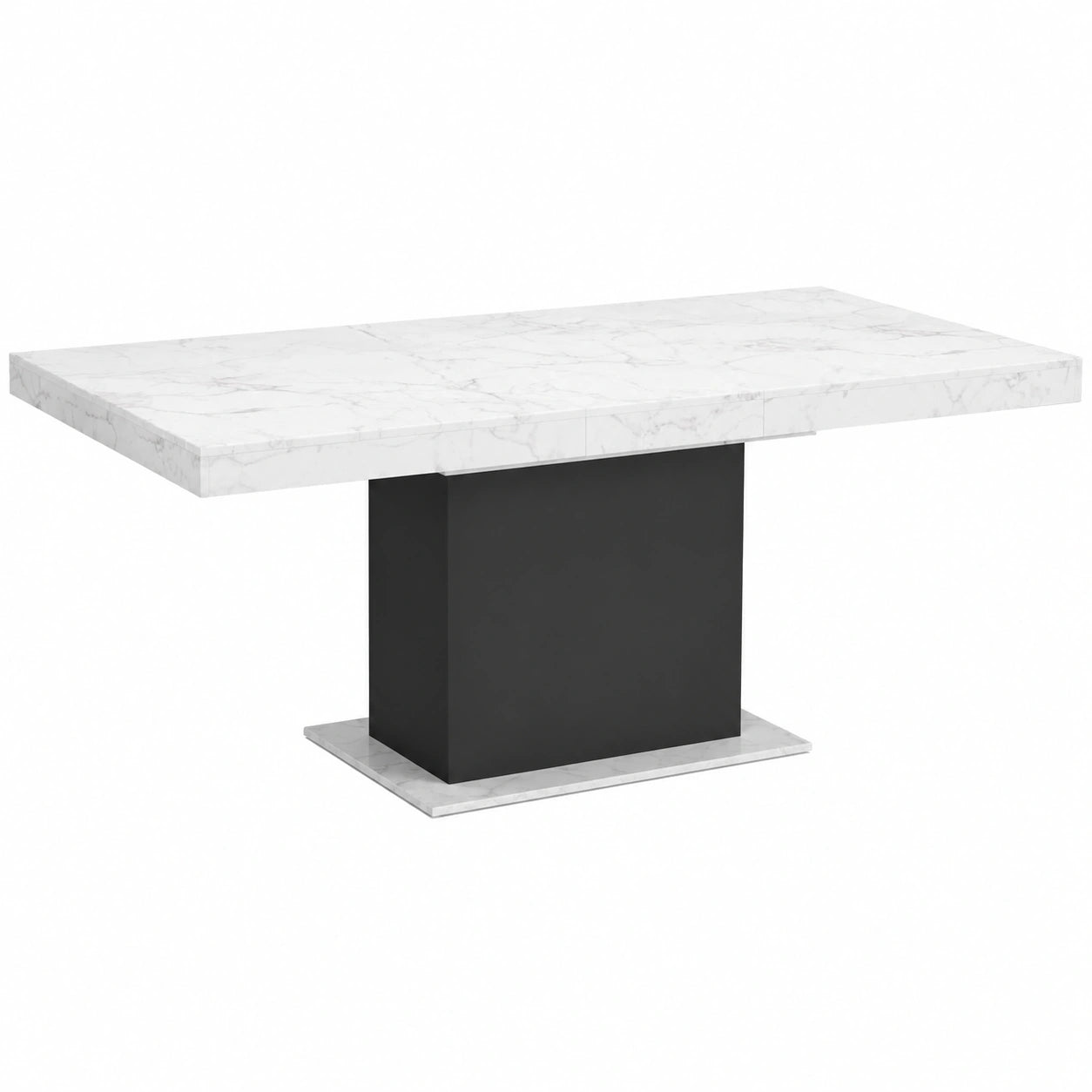 Esstisch – 200 cm, rechteckige Form, ausziehbar, Schwarz