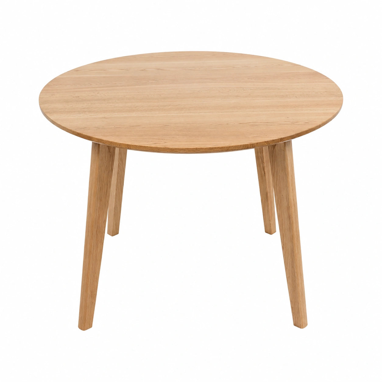 Tisch – 115 cm, moderner Stil, runde Form, aus Massivholz und Eichenholz