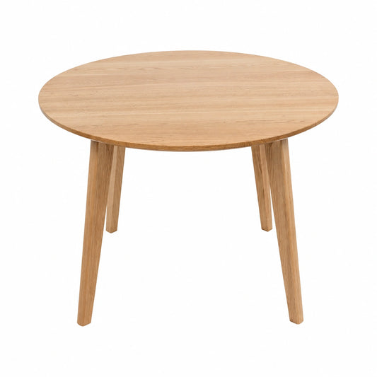 Tisch – 115 cm, moderner Stil, runde Form, aus Massivholz und Eichenholz