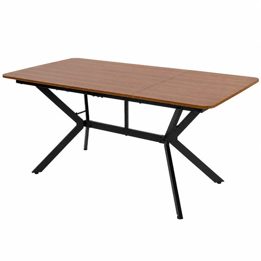 Esstisch – für 6 Personen, 180 × 80 × 75 cm, rechteckige Form, höhenverstellbar, Dunkelbraun