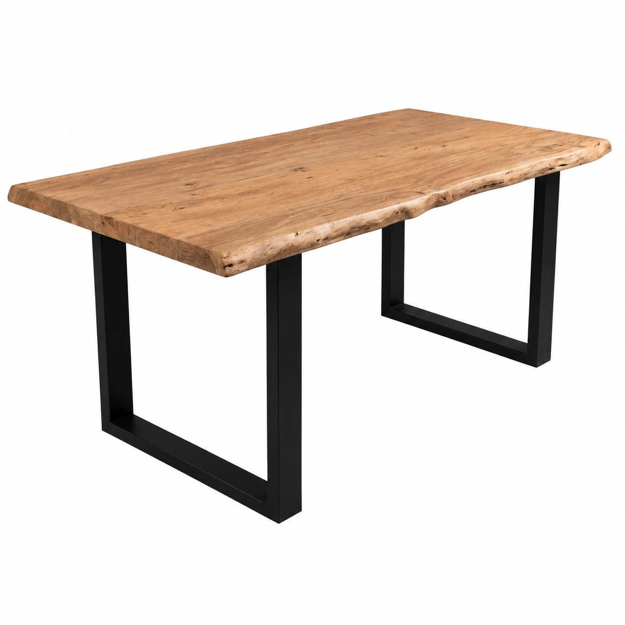 Esstisch – 180 × 90 cm, Schwarz und Naturfarben