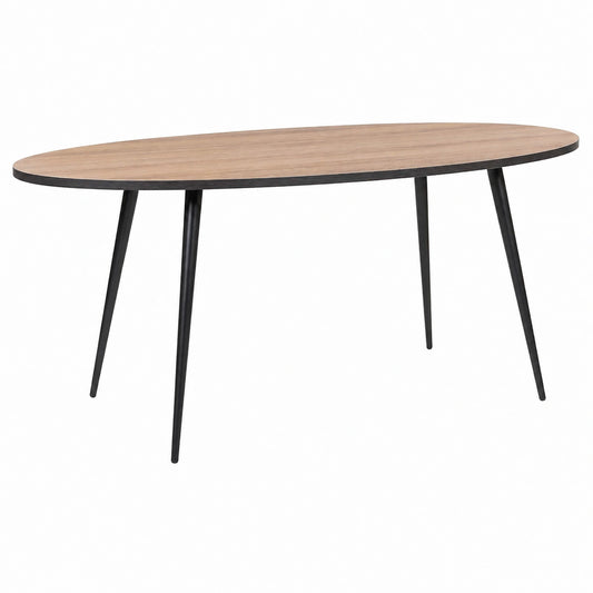 Esstisch – 180 × 90 cm, moderner Stil, ovale Form, Schwarz