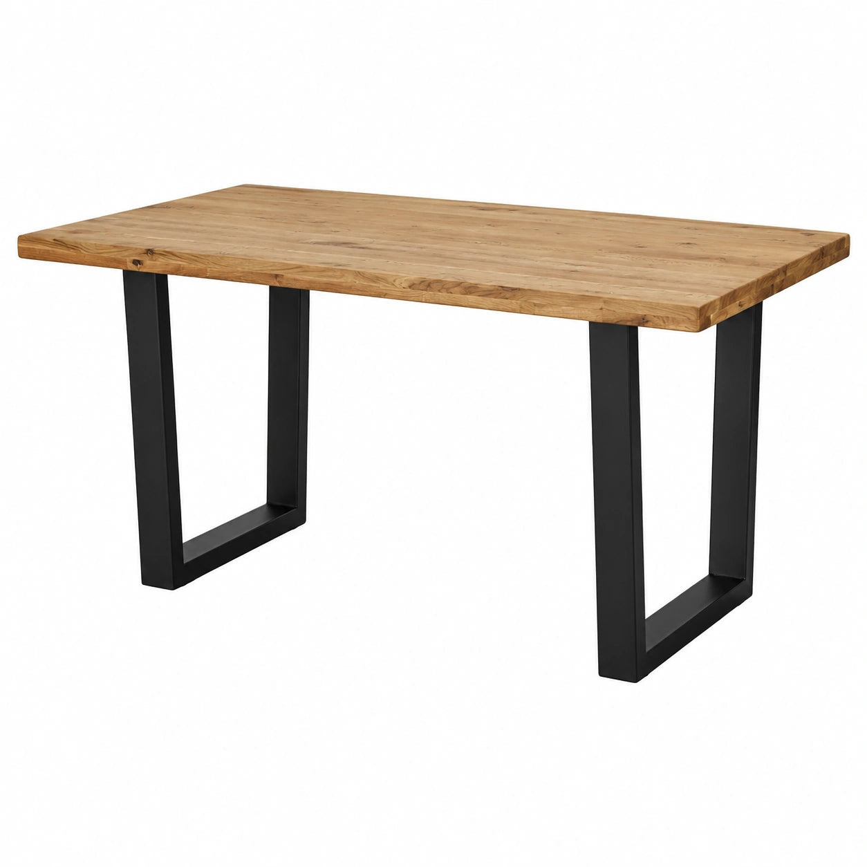 Esszimmertisch – für 6–8 Personen, 180 × 90 cm, moderner Stil, aus Massivholz und Eichenholz, Schwarz