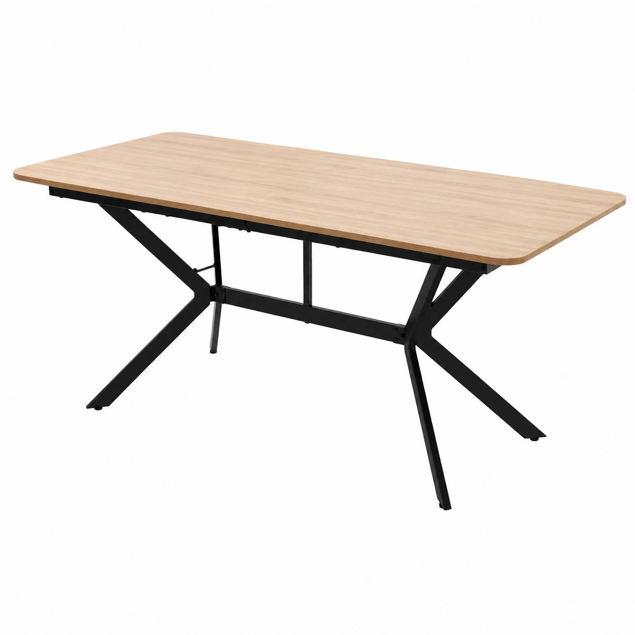 Esstisch – für 6 Personen, 180 × 80 × 75 cm, rechteckige Form, höhenverstellbar, Hellbraun
