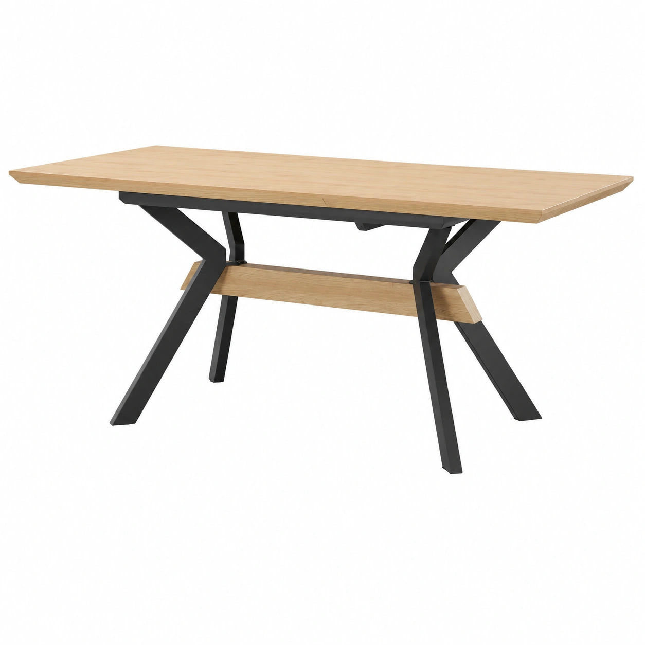 Esstisch – für 8 Personen, 180 cm, Industriestil, ausziehbar, aus Eichenholz