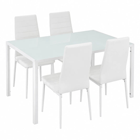 Essgruppe – moderner Stil, aus Kunstleder und Sicherheitsglas, für Küche