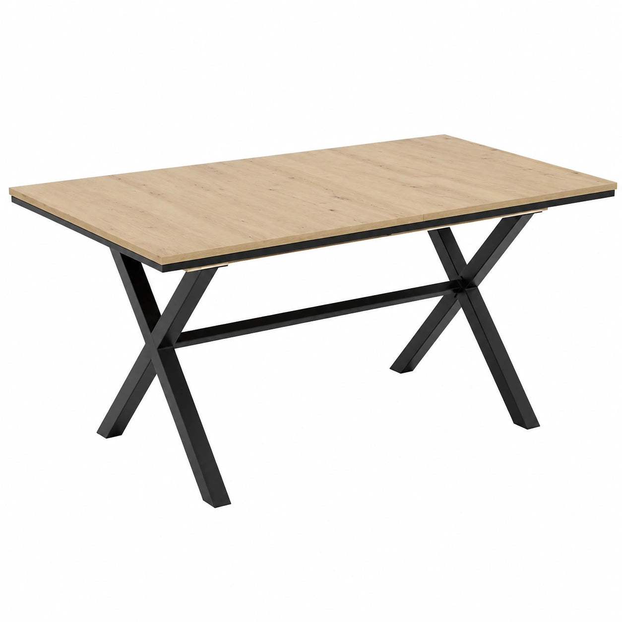 Esstisch – 200 × 90 cm, aus Holzwerkstoff und Eichenholz, Artisan-Eiche und Anthrazit