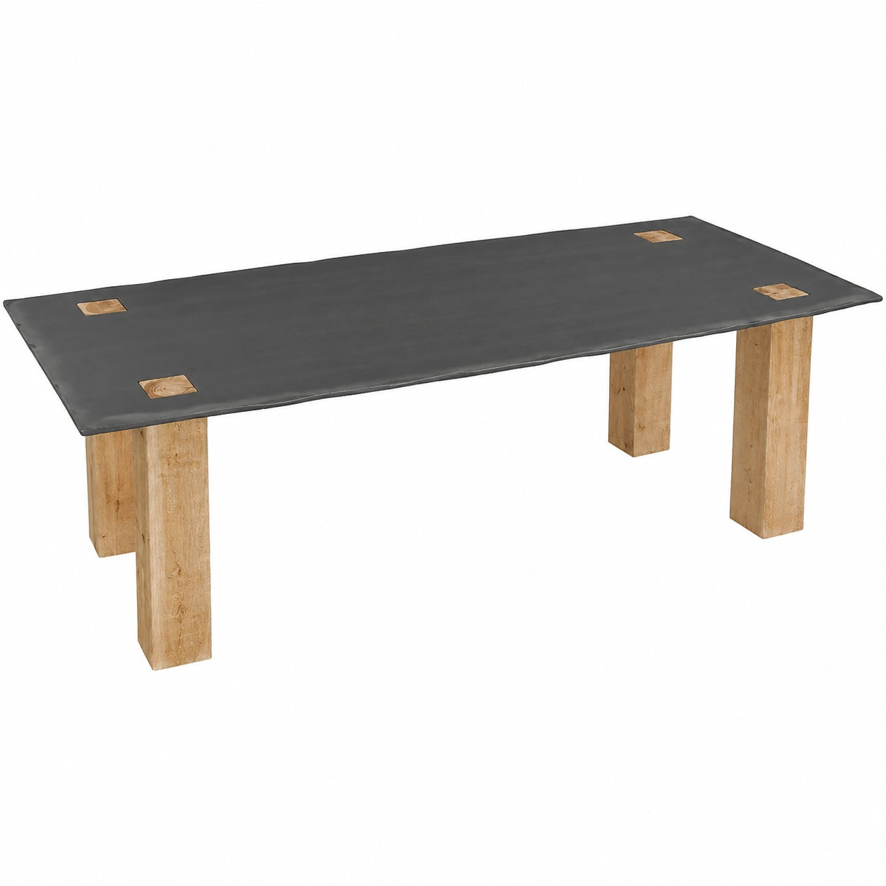 Esstisch – 240 × 100 cm, Industriestil, aus Metall und Holz, Naturfarben
