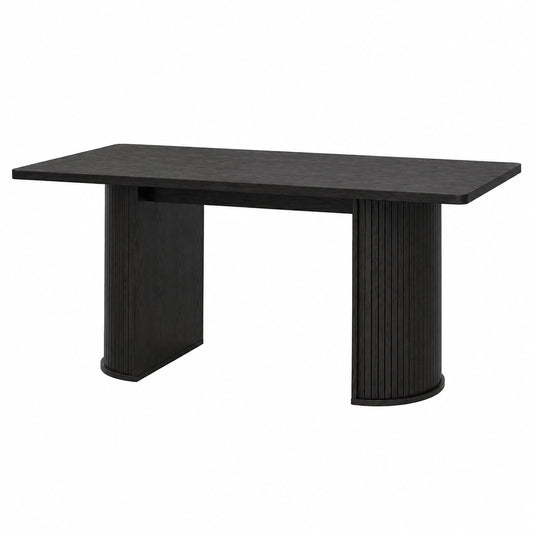 Esstisch – für 6–8 Personen, 180 × 90 cm, moderner Stil, rechteckige Form, aus MDF, Schwarz